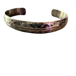 Mexico 925 Hammered Sterling Silver Bangle Bracelet